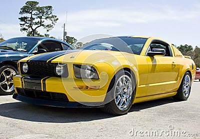 2008 Ford Mustang GT Yellow Stock Photo