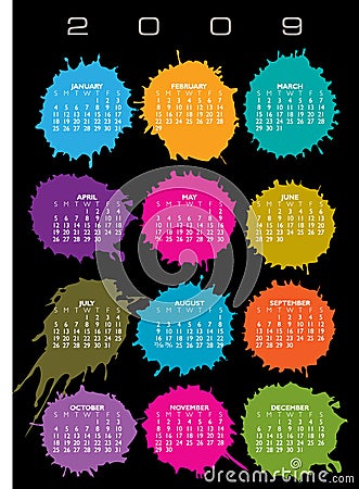 2009 colorful calendar Vector Illustration