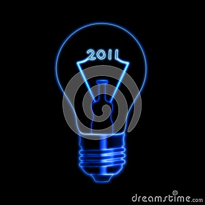 2011 in bulb Stock Photo