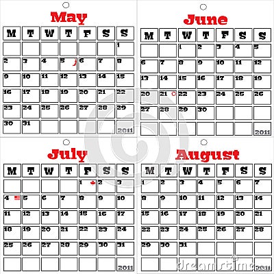 2011 calendar Two of three Vector Illustration