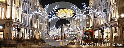 2012 Christmas lights on London street Editorial Stock Photo