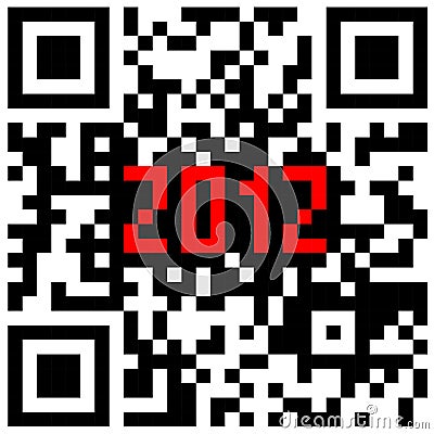 2012 New Year counter, QR code vector. Vector Illustration