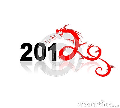 2012 year of dragon, illustration for your design Cartoon Illustration