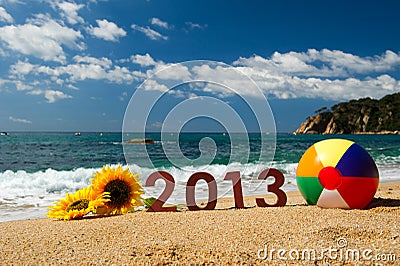 2013 on the beach Stock Photo