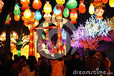 2013 Chinese Lantern Festival in Chengdu Editorial Stock Photo