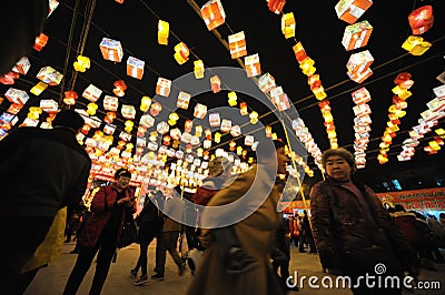 2013 Chinese Lantern Festival in Chengdu Editorial Stock Photo