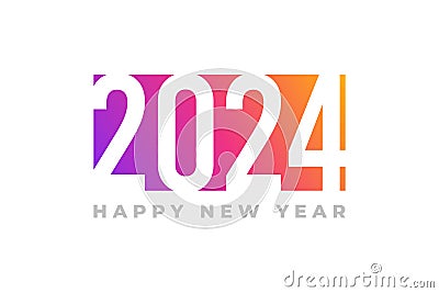 2024 new year logo full color gradient Vector Illustration