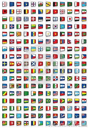 204 flags of the world Vector Illustration