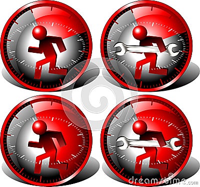 24 hour maintenance logo set Stock Photo