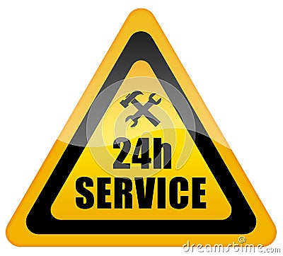 24 hour service sign Stock Photo