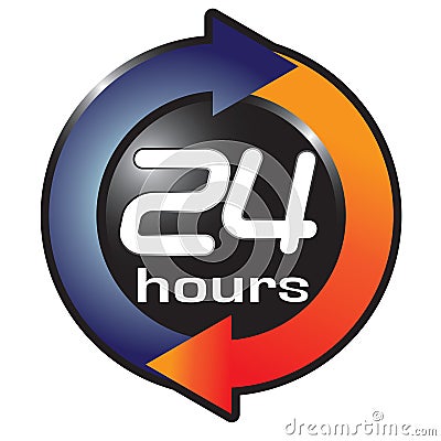 24 hours Vector Illustration