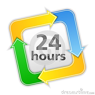 24 hours icon Vector Illustration