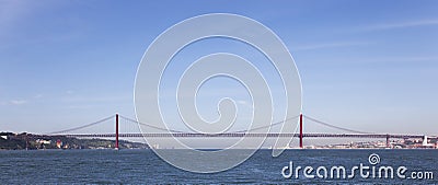 25 de Abril Bridge Lisbon Stock Photo