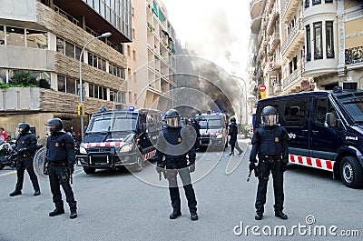 29M - Barcelona burning Editorial Stock Photo