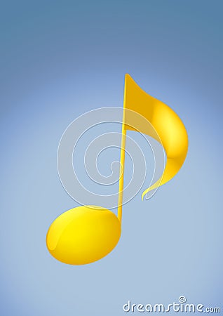 2d golden Music Note Stock Photo