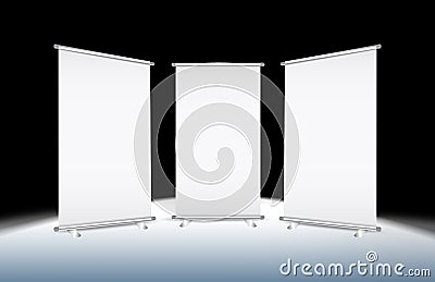 3 Blank roll-up Stock Photo