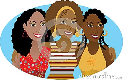 3 Friends Vector Illustration