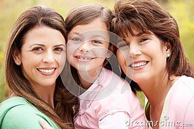 3 generations Hispanic women Stock Photo