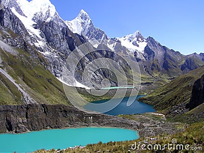 3 Lakes In Huayhuash Trek Stock Photo