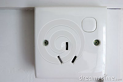 3 pin plug socket Stock Photo