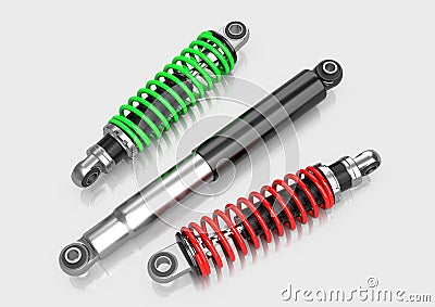 3 Shock Absorbers Stock Photo