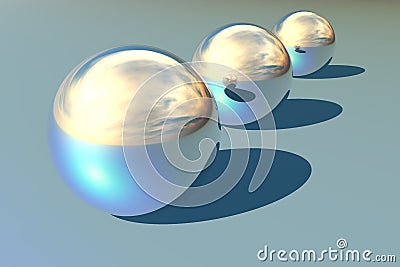 3 spheres Cartoon Illustration