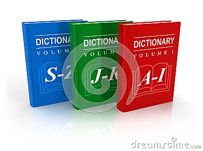 3-volume dictionary Stock Photo