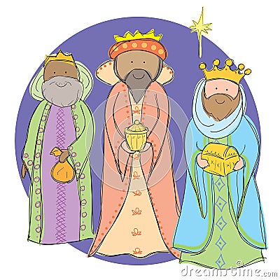 3 Wise Men Vector Illustration
