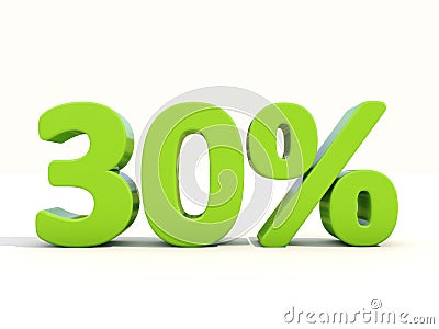 30% percentage rate icon on a white background Cartoon Illustration