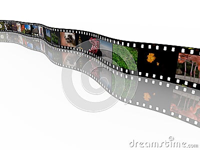 35mm film with images Stock Photo