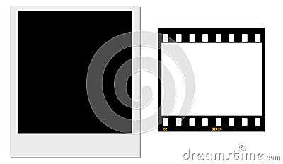 35mm film and a polaroid frame Vector Illustration