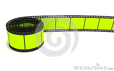 35mm green film strip Stock Photo