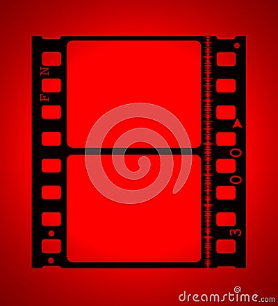 35mm movie Film in red light Stock Photo