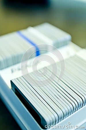 35mm slides in tray Stock Photo