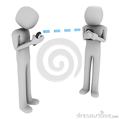 3d沟通的人移动电话二通过