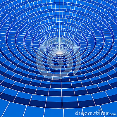 3d abstract blue wired circle background Stock Photo