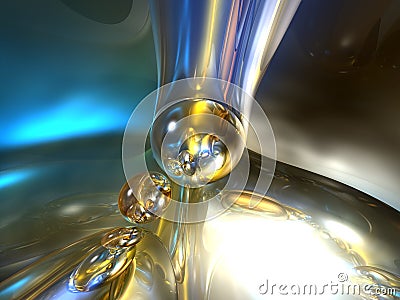 3D Abstract Colorful Blue Green Colorful Glossy Stock Photo