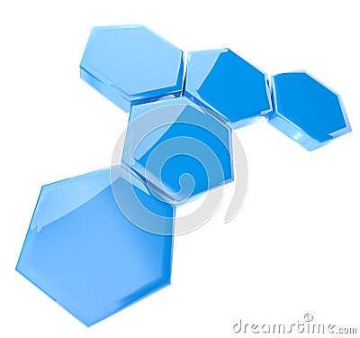 3d abstract hexagonal icon Stock Photo