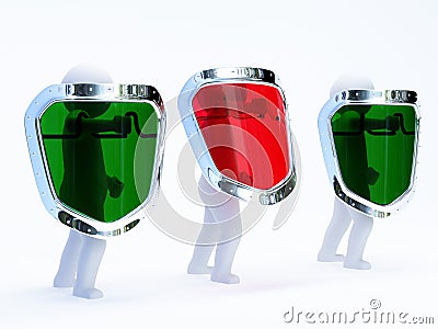 3d abstract security team Stock Photo