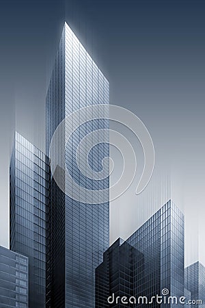 3d abstract skyscrapers Cartoon Illustration