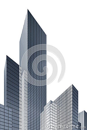 3d abstract skyscrapers Cartoon Illustration