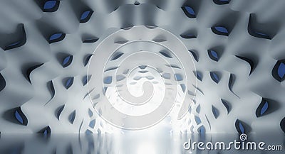 3d abstract tunnel with light Stock Photo