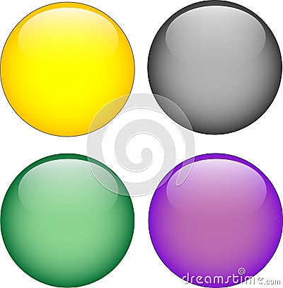 3d aqua button Vector Illustration