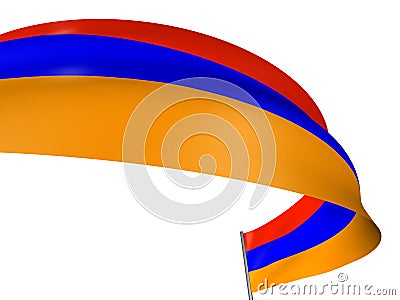 3D Armenian flag Stock Photo