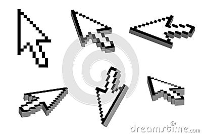 3D Arrow Cursor Vector Illustration