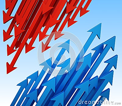 3d arrows background Cartoon Illustration