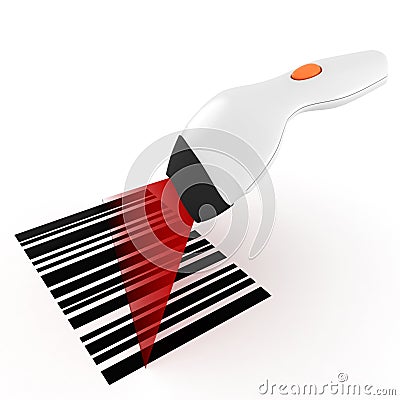 3d bar code scanner Stock Photo