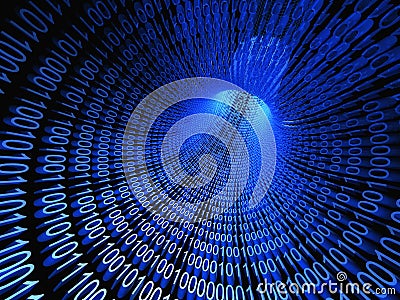 3d Binary stream, flow of information Stock Photo