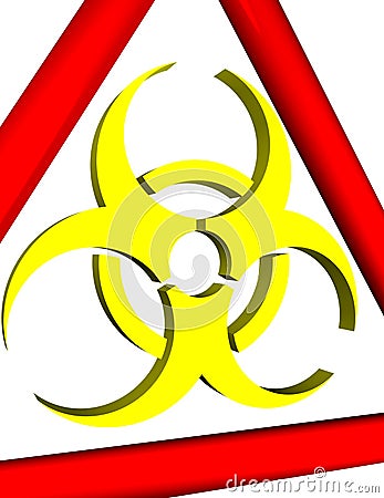 3D biohazard warning sign Stock Photo