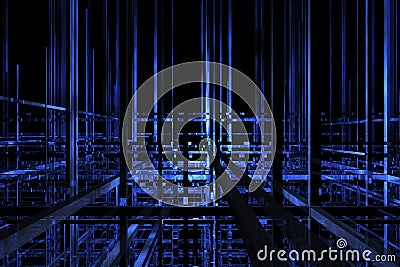 3D blue space Stock Photo